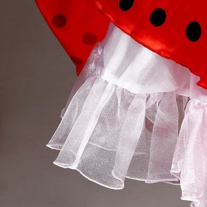 Карнавальная юбка для вечеринки красная в чёрный горох, повязка, рост 134-140 см