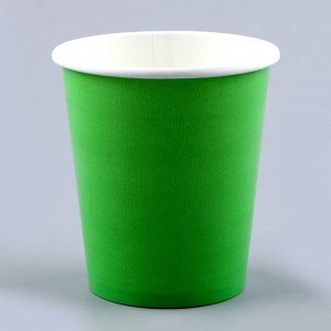 Набор бумажной посуды: 6 тарелок, 6 стаканов, цвет зелёный
