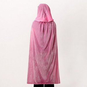 Карнавальный плащ взрослый, плюш, длина 110 см, розовый
