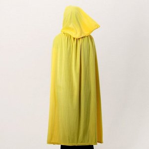 Карнавальный плащ взрослый, плюш, цвет жёлтый, длина 115 см