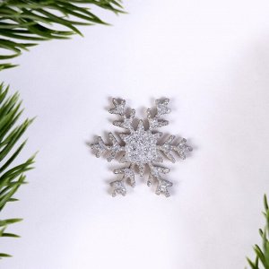 Новогодний набор для декора «Снежинки» 12 шт., цвет серебро