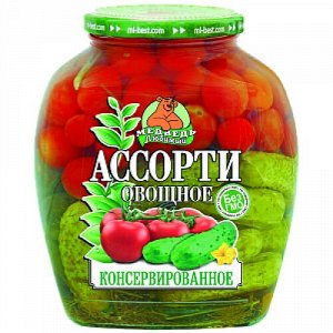 Ассорти Медведь Любимый 720мл помид+огурцы 1/12, шт