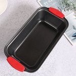 Антипригарная форма для выпечки и запекания, для хлеба, кексов, с силиконовыми ручками, углеродистая сталь, 29,7x14,8x7см