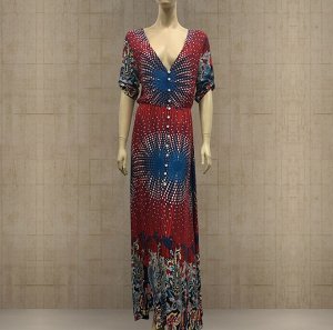 Платье длинное с рукавами 2/3 цвет: КРАСНОЕ ВИНО