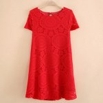 Платье короткое с короткими рукавами цвет: КРАСНЫЙ