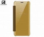 Золото. Чехол книжка зеркальная на телефон Samsung Galaxy