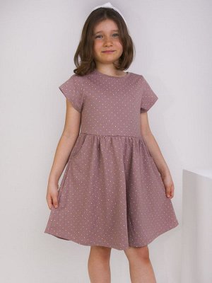 Платье для девочки хлопок короткий рукав цвет Горошки