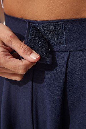 Женские темно-синие свободные брюки на липучке YL00001