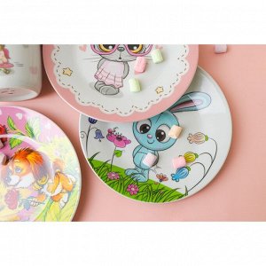 Набор детской посуды из керамики Доляна «Крош», 3 предмета: кружка 230 мл, миска 400 мл, тарелка d=18 см