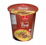 Лапша пшеничная VIFON со вкусом говядины, стакан, 60 гр