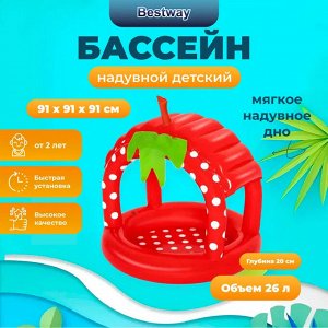 Бассейн надувной детский Bestway / 27 л, 91 x 91 x 13 см