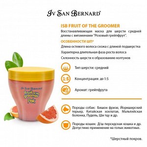 ISB Fruit of the Groomer Pink Grapefruit Восстанавливающая маска для шерсти средней длины с витаминами 250 мл