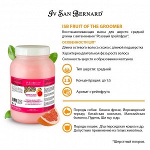 ISB Fruit of the Groomer Pink Grapefruit Восстанавливающая маска для шерсти средней длины с витаминами 3 л