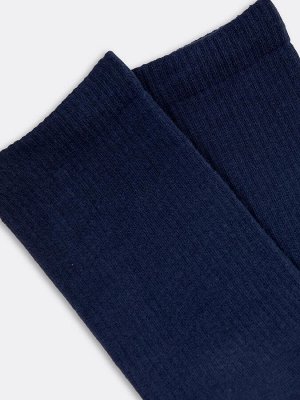 Носки мужские синие с рисунком в виде полосок на следу (1 упаковка по 5 пар)