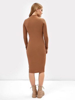 Платье женское с длинными рукавами в коричневом цвете