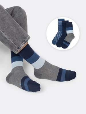 Мультипак из высоких мужских носков (3 упаковки по 3 пары)