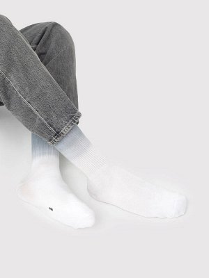 Высокие мужские черно-белые носки в технике деграде (1 упаковка по 5 пар)