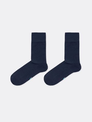 Высокие мужские носки темно-синего цвета с антибактериальной обработкой (1 упаковка по 5 пар)