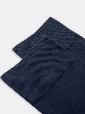 Высокие мужские носки темно-синего цвета с антибактериальной обработкой (1 упаковка по 5 пар)