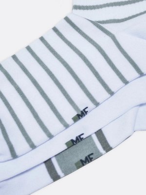 Набор мужских носков (3 шт.) белого цвета с рисунком в виде поперечных полосок