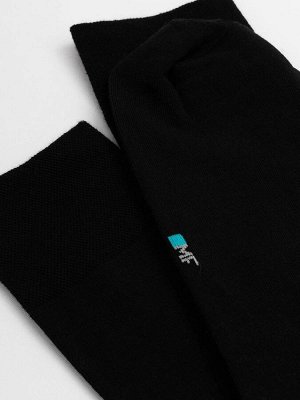 Высокие мужские носки черного цвета с антибактериальной обработкой (1 упаковка по 5 пар)
