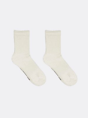 Спортивные высокие мужские носки из пряжи Coolmax® белого цвета (1 упаковка по 5 пар)