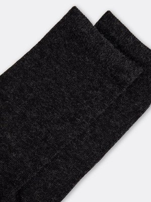 Длинные женские носки в оттенке графитовый меланж с шерстью и бамбуком (1 упаковка по 5 пар)