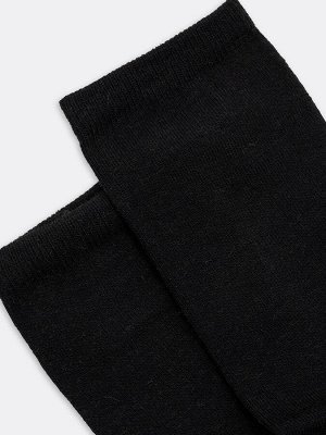 Женские высокие носки черного цвета с шерстью и бамбуком (1 упаковка по 5 пар)