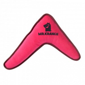 Игрушка Mr.Kranch для собак средних и крупных пород Бумеранг с пищалкой 34х28,5х6,5см, розовый