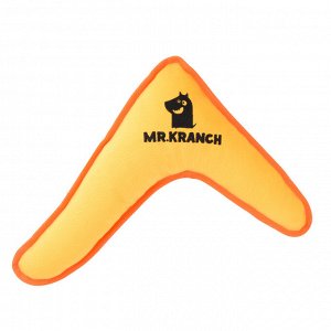 Игрушка Mr.Kranch для собак мелких и средних пород Бумеранг с пищалкой 22х19х4,5см, желтый