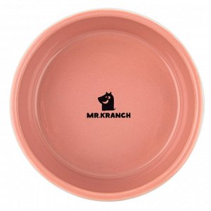 Миска Mr.Kranch для собак и кошек из фарфора "Тропики", 450мл, розовая