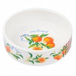 Миска Mr.Kranch для собак и кошек из фарфора &quot;Апельсины&quot;, 350мл, белая