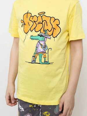 Хлопковая пижама для мальчиков (футболка и шорты)