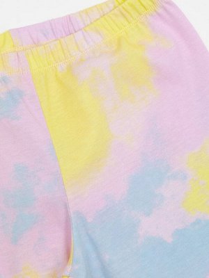 Хлопковая пижама для девочек (джемпер, брюки) разноцветная