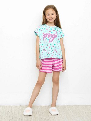 Хлопковый комплект для девочек (футболка и шорты)