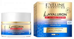 Eveline bioHyaluron 3x Retinol system Крем- филлер ультраувлажняющий 40+ дневной/ночной 50мл