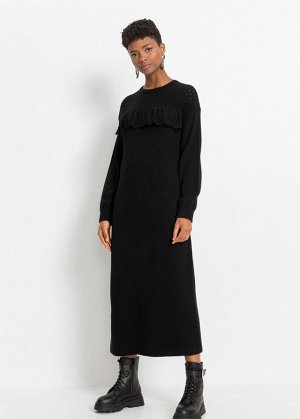Вязаное платье|черный