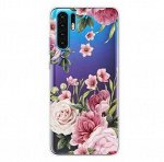 Розы. Чехол силиконовый прозрачный с рисунком на телефон Honor