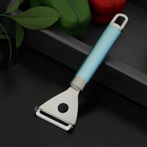 Овощечистка Доляна Lagoona, 19 см, нержавеющая сталь, голубая