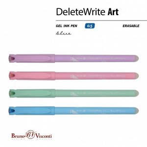 Ручка гелевая со стираемыми чернилами BrunoVisconti DeleteWrite "Мороженки", узел 0.5 мм, синие чернила, матовый корпус Soft Touch, МИКС