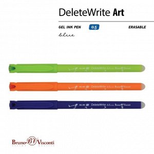 Ручка гелевая со стираемыми чернилами BrunoVisconti DeleteWrite "Самокаты", узел 0.5 мм, синие чернила, матовый корпус Soft Touch, МИКС