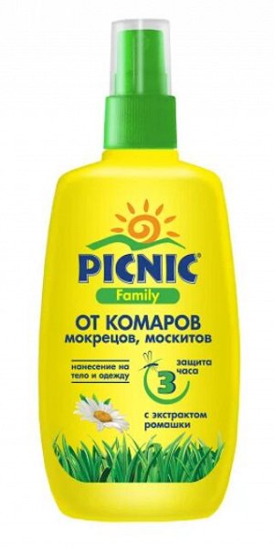 Спрей Picnic Family от комаров с экстрактом ромашки, 120 мл