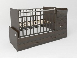 Кровать детская СКВ-5 (опуск.бок., маятник, 4 ящика, венге) 534038