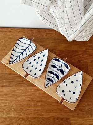 Менажница Красивая МЕНАЖНИЦА из керамики и бамбука оригинальной формы идеально подойдет для сервировки стола. 

Набор тарелок на деревянной подставке, выполненный из высококачественной керамики с деко