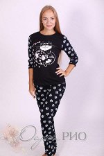 Черный трикотажный костюм женский211