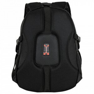 Рюкзак GERMANIUM "S-01" универсальный, с отделением для ноутбука, влагостойкий, черный, 47х32х20 см