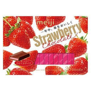 Шоколад Meiji 26 blocks Strawberry со вкусом клубники, к/к, 120г