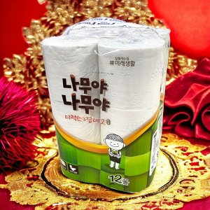 Нет Бренда Туалетная бумага 3х-слойная, 12 рулонов MIRAE Deluxe, 25м, Корея