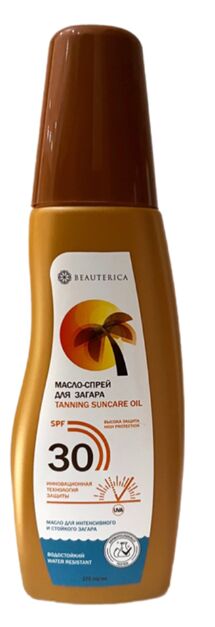 Beauterica Масло-спрей для загара SPF30 175мл