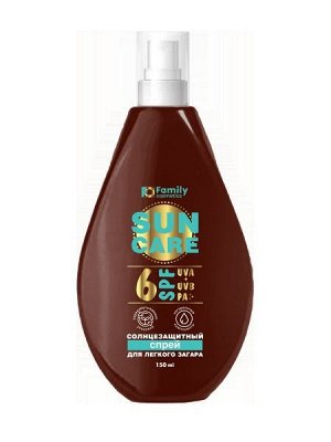 Солнцезащитный спрей для легкого загара SPF 6 серии Family Cosmetics, 150 мл